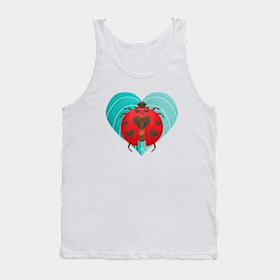 Ladybug with Heart pattern on Wing Tank Top